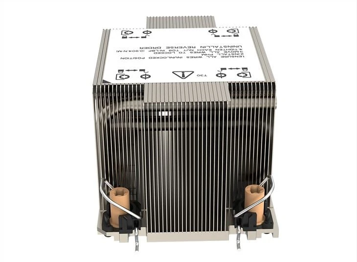 Aluminium blixtlås fena kopparplatta värmerör 2U server CPU kylare för LGA4189