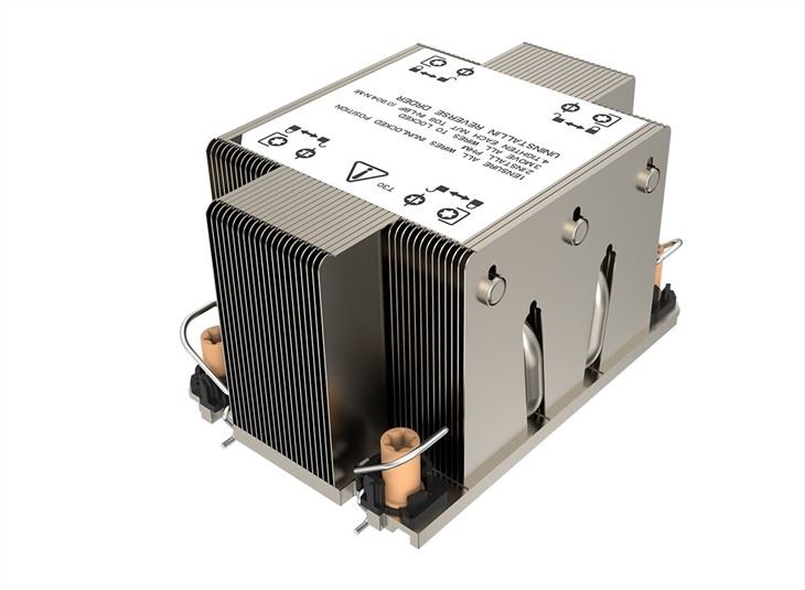 Aluminum Zipper Fin Copper Plate Heat Pipe 2U Server CPU Cooler For LGA4189